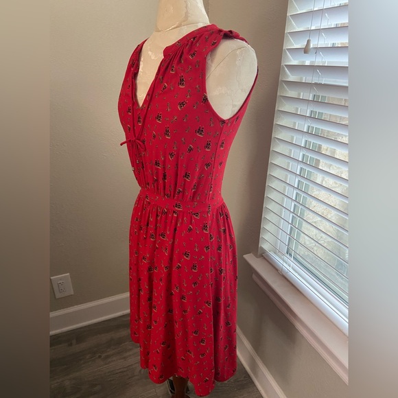 Leifnotes Red Casual Dress w Anchors &  ships size XS - Picture 6 of 11